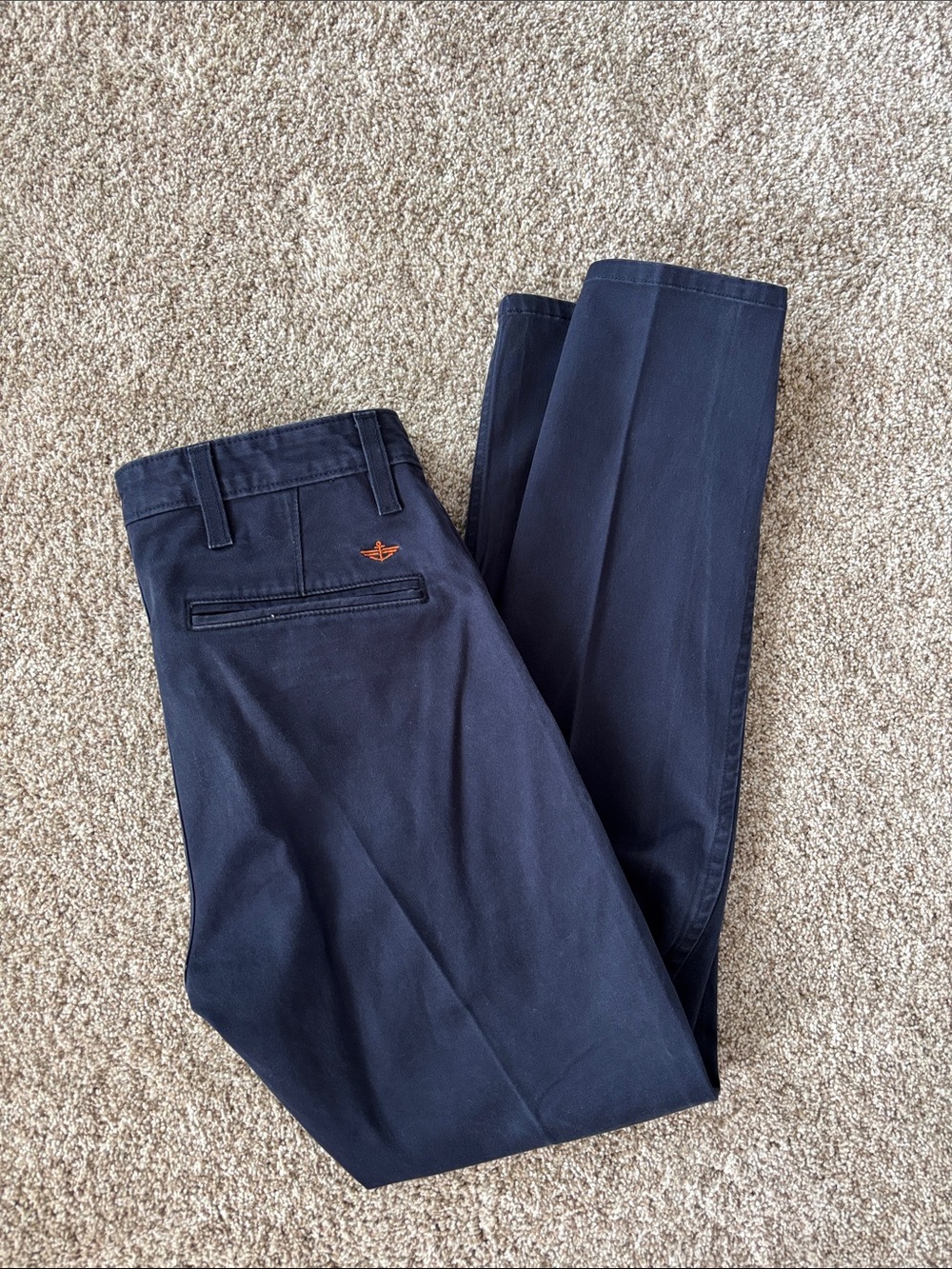 Dockers Navy Chinos with Subtle Embroidered Accent